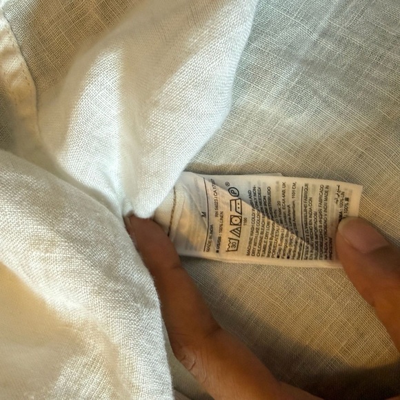 Banana Republic Crisp White 100% Linen Top Size M - Picture 3 of 9